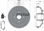 TEXTAR Tambur Frana 94043000 German E Cars Stromos Opel Agila Suzuki Splash/Swift Iii (94043000)