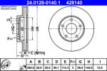 ATE Disc Frana 24.0128-0140.1 Mazda B-Serie Nissan Almera Tino/Cefiro Iii/Primera