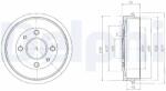 DELPHI Tambur Frana Bf200 Fiat 500/500 C/Brava/Bravo I/Palio/Panda/Punto/Tempra/Tipo