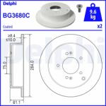 DELPHI Disc Frana Bg3680C Hyundai Highway/Santa Fé I/Trajet/Tucson/Ix35 Kia Sportage Ii (BG3680C)