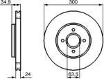 Bosch Disc Frana 0986479048 Ford Focus I Ford Australia Focus (0986479048)