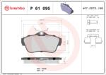 BREMBO Set Placute Frana, Frana Disc P61095 Citroën Jumpy Ii Fiat Scudo Peugeot Expert (P61095)