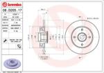 BREMBO Disc Frana 08. D205.17 Citroën C3 Aircross Ii/C3 Iii/C4 Cactus/Ds3 Peugeot 2008 I