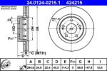 ATE Disc Frana 24.0124-0215.1 Citroën C-Crosser/C-Crosser Enterprise Peugeot 4007 (24.0124-0215.1)