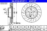 ATE Disc Frana 24.0132-0137.1 Mercedes-Benz S-Class