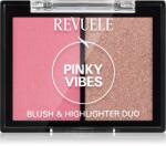 Revuele Blush & Highlighter Duo élénkítő arcpirosító árnyalat Pinky Vibes 8 g