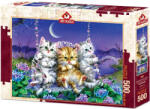 Art Puzzle Пъзел Art Puzzle от 500 части - Котки на люлка под луната, Кайоми Харай (5086)
