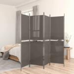 vidaXL Параван за стая, 5 панела, антрацит, 250x200 cм, текстил (350236)