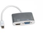 Roline Mini DisplayPort VGA/D-Sub + HDMI Átalakító Szürke 10cm 12.03. 3161 (12.03.3161)