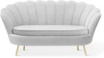 Atreve Kagylóhéj Kétszemélyes Kanapé Szürke Bársony Arany Lábakkal (ATE-MUSZS2STGR1XXXP)