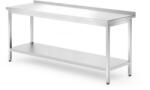 HENDI Fali asztal polccal - csavarozott, mélység: 700 mm, HENDI, Profi Line, 1800x700x(H)850mm (812761)