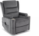 SIGNAL MEBLE Minos Velvet Elektromos Relax Fotel Bársony Szürke (SIG-MINOSVSZ) - pepita
