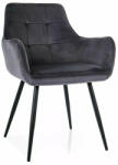 SIGNAL MEBLE Lemon Velvet Bársony Étkezőszék Fekete Fém Vázzal (SIG-LEMONVCC) - pepita