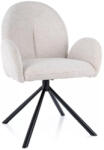 SIGNAL MEBLE Planet Raven Forgó Szék Bézs Szövet Fekete Vázzal Auto-Return Funkcióval (SIG-PLANETRCBE) - pepita