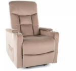 SIGNAL MEBLE Ikar Elektromos Relax Fotel Bársony Sötétbézs (SIG-IKARVCB) - pepita