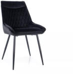 SIGNAL MEBLE Agat Velvet Luxus Étkezőszék Fekete Bársony Steppelt (SIG-AGATVCC) - pepita