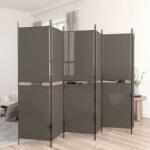 vidaXL Параван за стая, 6 панела, антрацит, 300x200 cм, текстил (350240)