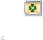 NOMINATION "Zöld színű négylevelű lóhere" charm - 030206-27
