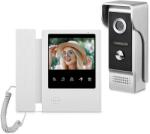  Video kaputelefon vevővel, CRISTALIS SALE, 5 hüvelykes színes TFT LCD képernyő, infravörös éjjellátó, kétirányú ajtókioldóval, vízálló, fehér