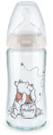 Nuk Стъклено шише NUK - First Choice, Temperature Control, Мечо Пух, 0-6 месеца, 240 ml (10212054)