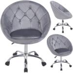  ELEGÁNS BÁRSONY forgófotel kerekeken RUNDO szürke JUMIhome