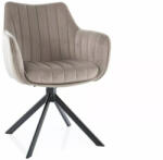 SIGNAL MEBLE Azalia Velvet Forgó Bársony Étkezőszék Sötétbézs Fekete Vázzal (SIG-AZALIAVCCB) - pepita