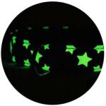 COLLAR Fényvisszaverő, bőr nyakörv csillagokkal, zöld 27 - 36cm, 15mm