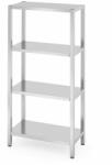  Tárolóállvány 4 teljes polccal - csavarozott, HENDI, Kitchen Line, 800x400x(H)1800mm (812518)