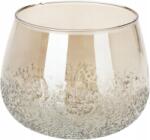 H&L GoldenGlow gyertyatartó 11×8, 5 cm üveg, aranyfényű, enyhén füstös hatású, fém (A962-00-00)