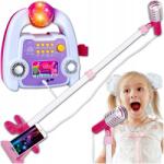 MEMFLOW Karaoke Szett Gyerekeknek Mikrofon Effekt Erősítő Disco Led Állvány (ZESTAW DO KARAOKE DLA DZIECI MEMFLOW)