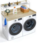 VEVOR Tölgy színű kétpolcos munkalap mosógépre fa mosókonyhai munkafelület (XYTM54INCHXMD8J80V0)