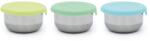 Melii Rozsdamentes acél üveg 89 ml szilikon fedéllel 3 db zöld/kék (23900)