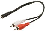 Well Cablu audio Jack Stereo 2x RCA tata - 3.5mm 0.2m, set 6 blistere, Well (CABLE-470-BW)