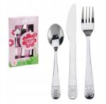 H&L Gyerek evőeszközkészlet Plüssmackó 3 darabos, rozsdamentes acél, rózsaszín csomagolás (A931-RU-00)
