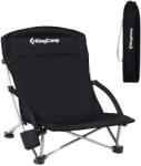 KingCamp Kemping összecsukható szék KING CAMP Deluxe acél karfával - fekete 58 CM fekete