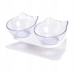 RVS Dupla Tál Macskának design tálak dupla Tt macskatálak átlátszó (54685)