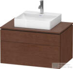 Duravit L-CUBE 82x55 cm-es, 2 fiókos alsószekrény mosdó és csaptelep nélkül, matt amerikai dió (furnér) LC4880013130000 (LC4880013130000)