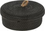 H&L BlackTwist tárolókosár L (26×10 cm) fekete, fedéllel (A961-0L-00)