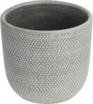 H&L Weave M virágcserép (14, 5x14, 5x14 cm) világos szürke, matt textúrával (A956-0M-SS)