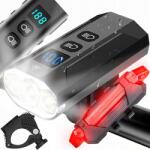 RETOO Erős Led Kerékpár Lámpa 1300LM Zseblámpa 2500mAh Első Hátsó Powerbank (ER1032)