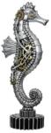  Ezüst színű steampunk stílusú csikóhal szobor fogaskerekekkel 32cm