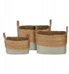 H&S Decoration Kosár szett bézs-türkiz 3 db-os Fonott kosarak 3x Scandi Boho kosár (KR2002500)