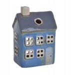 Zielona Fabryka Kerámia teamécsestartó kék, tetőtéri ablakkal (228CAN15241)