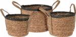 H&L 3 darabos szett Rona tengerifű kosár három méret, natúr/fekete (A911-03-00)