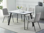  Bari Kihúzható Márvány Étkezőasztal MDF Fehér-Fekete Modern (SIG-BARIBMAC120)