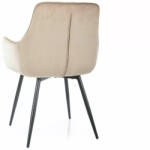  Lemon Velvet Bézs Bársony Étkezőszék Fekete Fém Lábakkal (SIG-LEMONVCBE)