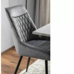  Agat Velvet Steppelt Bársony Étkezőszék Szürke Fekete Fémlábakkal (SIG-AGATVCSZ)