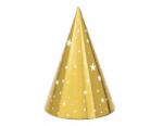 Party Deco Arany csillagos papírsapkák 6 db-os szett születésnapra