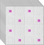 NEXTLY 50 db-os 3D NEXTLY öntapadós tapéta szett, falra vagy mennyezetre, vízálló, állítható, erős ragasztóval, könnyen felhelyezhető, 24, 5 nm-es fedési terület, 70x70 cm, modern design, fehér-lila, kód 737