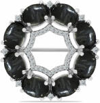  Ezüst Bross Picasso Jáspissal és Fehér Topázzal, Y62374